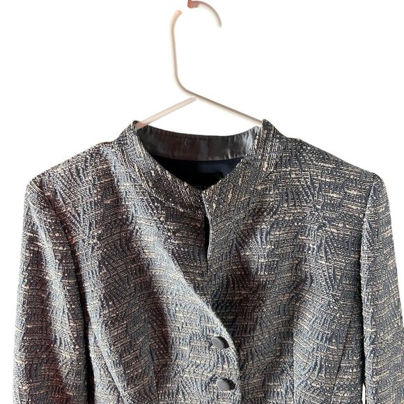Lafayette 148 Women's Blue Tweed Blazer Jacket Size 6 - Picture 4 of 5